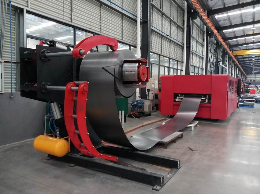 Laser cutting feeding line, roll material laser cutting automatic feeding line, laser cutting production line, laser cutting automatic feeding line